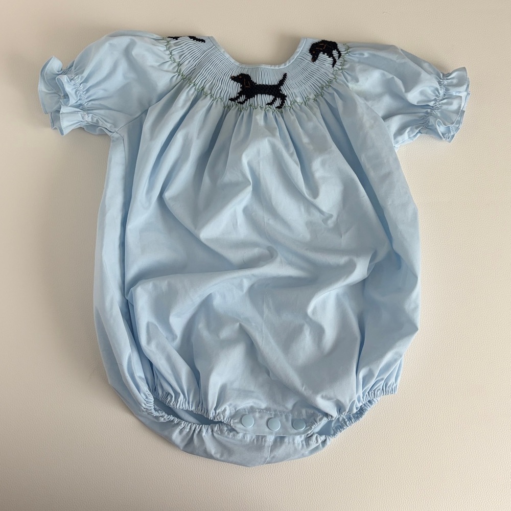 Smocked Romper with Embroidery 2T
